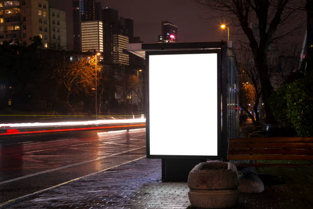 istock Blank billboard on night street 1203396626