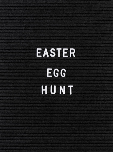 istock The words Easter Egg Hunt on black felt letter board 1203396660