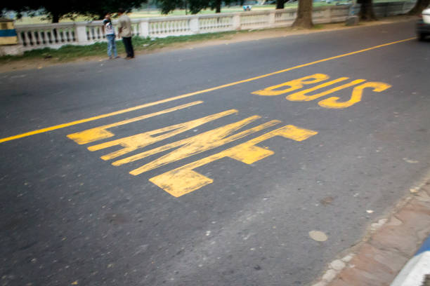 November 29, 2019- Kolkata: Bus Stop lane in Kolkata, India.