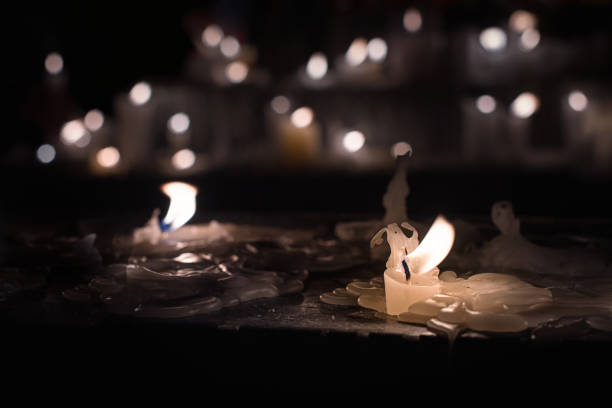 candlelight, soft focus and bokeh lights in the background