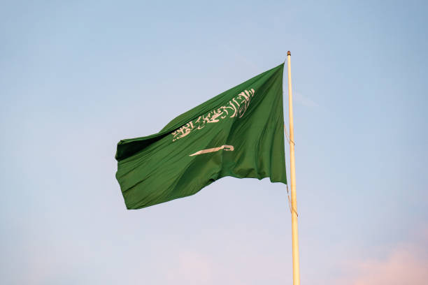 istock Saudi Arabia flag waving in the wind, Al Khobar, Eastern Saudi Arabia 1203399963