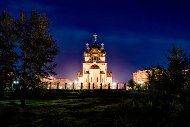 istock A beautiful Orthodox cathedral surrounded by trees. 1203402290