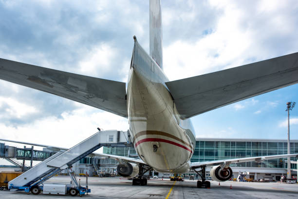 istock Loading of big aeroplane at airport. 1203409660