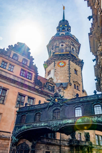 istock Dresden cathedral and Bridge of sighs, Germany 1203409843