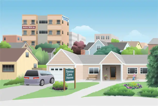 Vector illustration of Senior Care Home