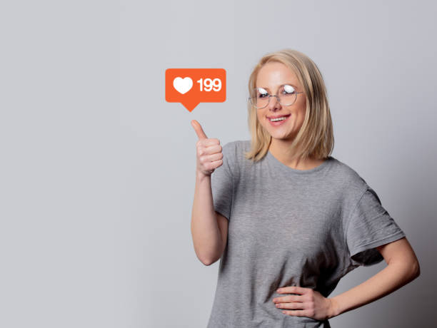 girl points to her likes in social network
