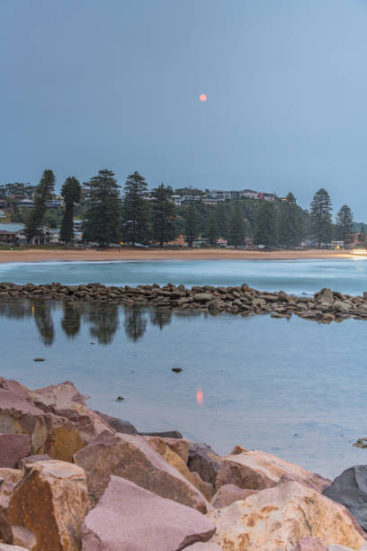 istock Pink Moon Dawn Seascape 1203420396