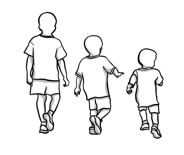 Vector illustration of Boy Growing Up