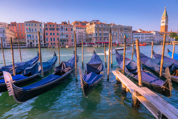 istock Venetian Gondolas pattern - Grand Canal view, Venice, Italy 1203423403