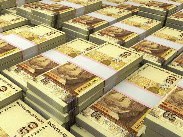 istock Bulgarian currency background. Closeup photo 1203428291