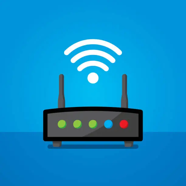 Vector illustration of Wifi Router Icon Flat