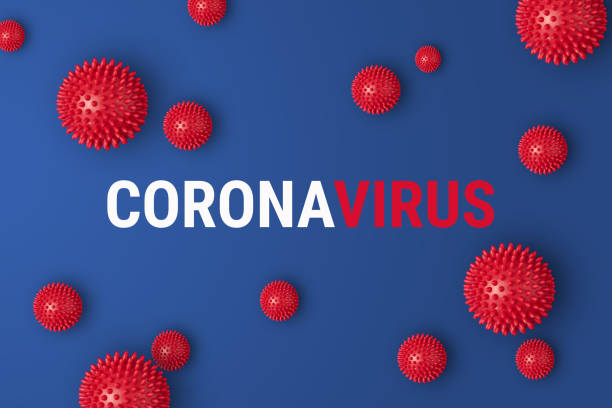 abstrakcyjny banner coronavirus model szczepu z wuhan, chiny - sample zdjęcia i obrazy z banku zdjęć