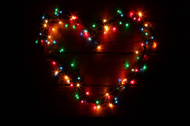 istock Heart made of light diode bulbs. Greeting card for Valentine's Day. 1203438406