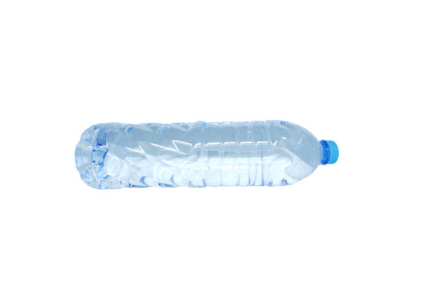 water in plastic bottle on isolated white background