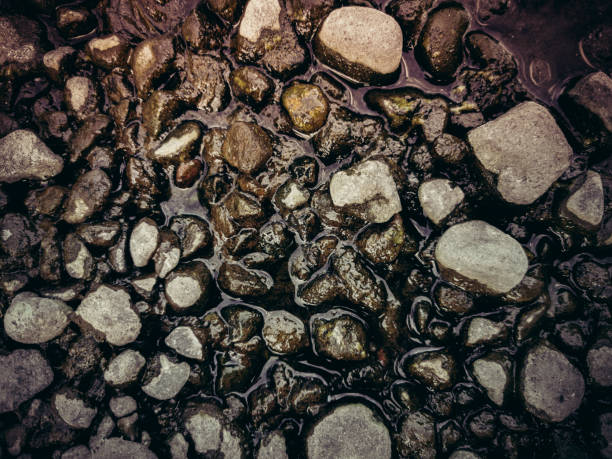Top view of Pebble stones texture