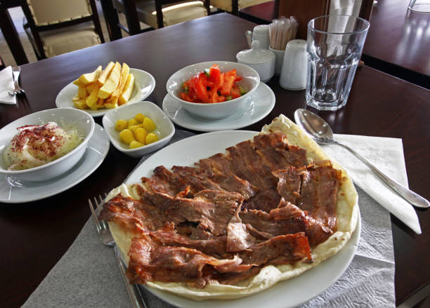 istock Turkish Doner Kebab with appetizer foods 1203449763