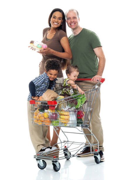 istock Father and holding groceries 1203450806