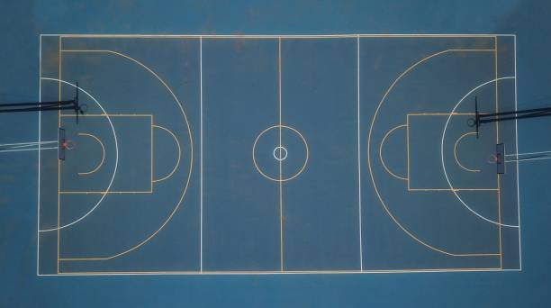 istock Aerial view of sporting field 1203454357