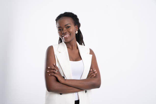 istock Beautiful african woman studio portrait. 1203463367