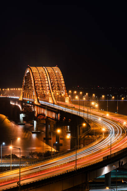 istock Night view of the bridge 1203471580
