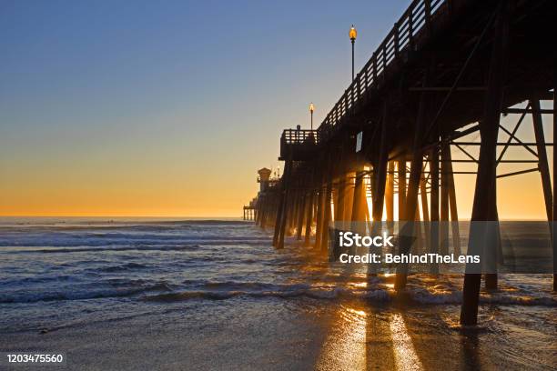 Oceanside Pier Stock Photo - Download Image Now - California, Oceanside - California, Night