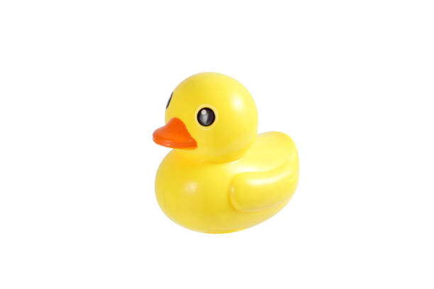 istock Rubber duck toy for kid isolated on white background 1203483595