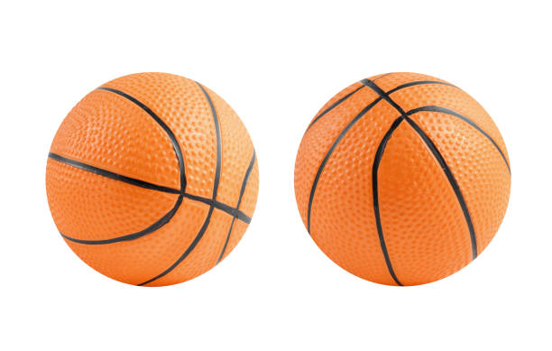 Group of basketball toy isolated on white background, Small ball for kid stock photo