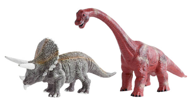 istock Dinosaur toy isolated on white background, Miniature dinosaur model 1203485556