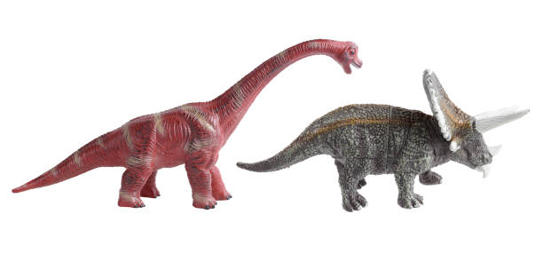 istock Dinosaur toy isolated on white background, Miniature dinosaur model 1203485563