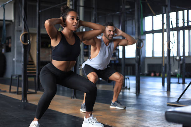 istock Young fit couple are in a good shape. 1203490615