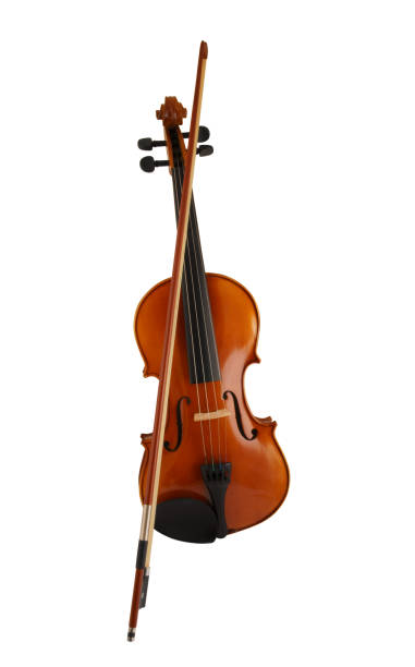 istock Violin and bow isolated on white 1203498278