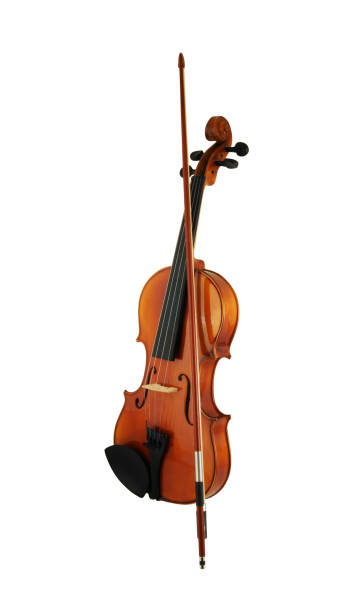 istock Violin and bow isolated on white 1203498296