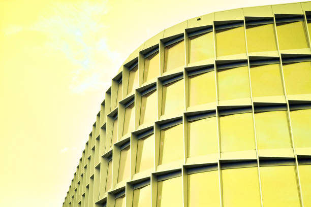 istock Modern architecture duo tone background. Geometric background 1203501245