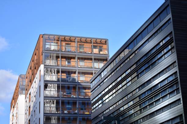 istock Modern office building detail, glass surface with sunlight 1203502297