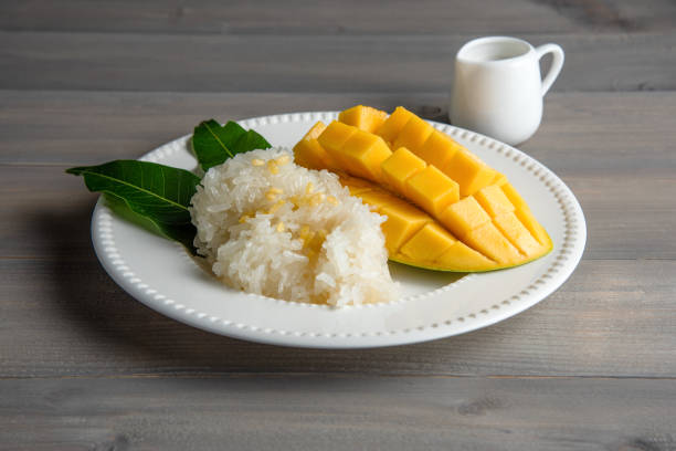 istock Sweet mango with stiky rice , Thai dessert 1203502860