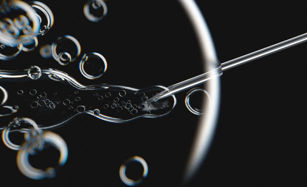 Extreme close-up of water cell science research