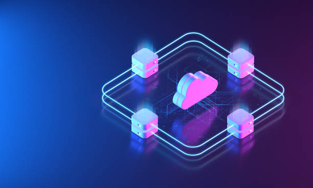 Cloud Network Server Solutions Cloud Network Server Solutions concept. Isometric 3D render. cloud storage stock pictures, royalty-free photos & images