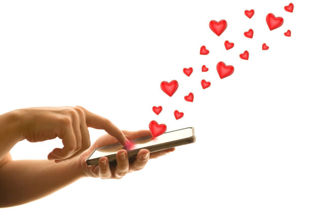 istock Send love with mobile phone 1203503300