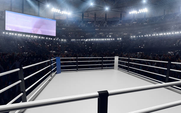 anel de boxe. - boxing boxing ring rope three dimensional shape - fotografias e filmes do acervo