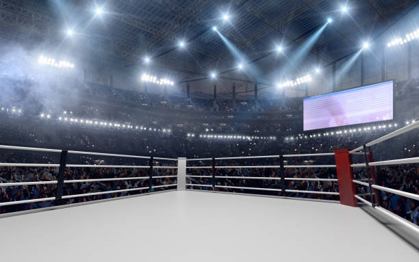 anel de boxe. - boxing boxing ring rope three dimensional shape - fotografias e filmes do acervo