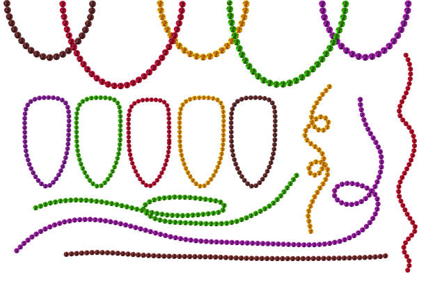mardi gras beads isolated