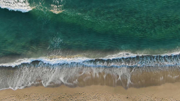istock Top view of a wave with a crest on the beach 1203507005