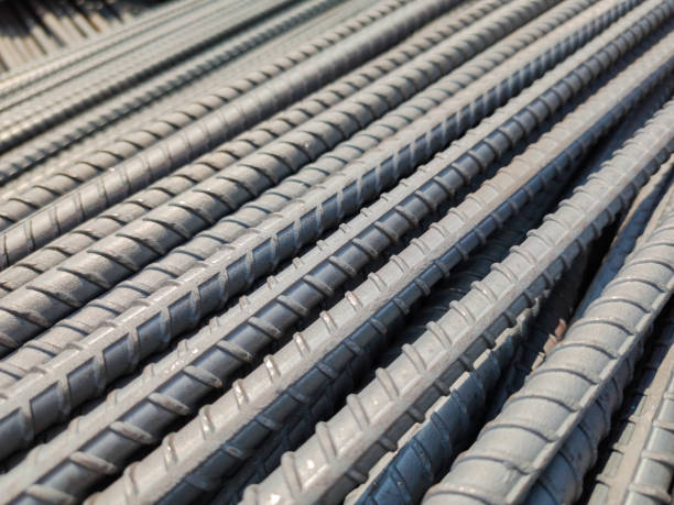 istock Steel bars close-up background. Reinforcing bar background. 1203508129
