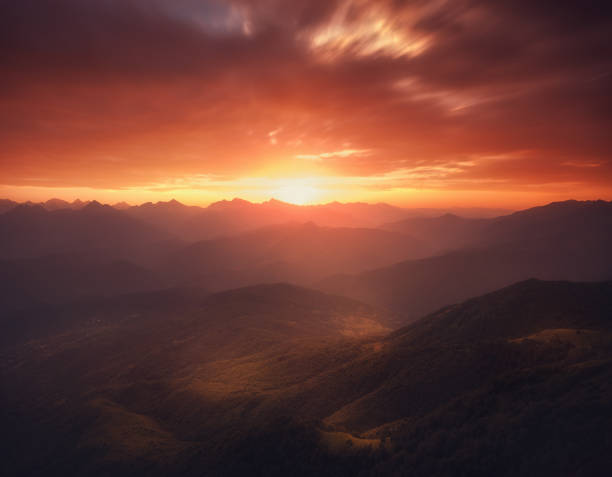 istock Sunrise over caucasus mountain range in Georgia 1203508676
