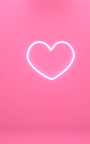 istock 3D render illustration neon heart light on the wall 1203509213