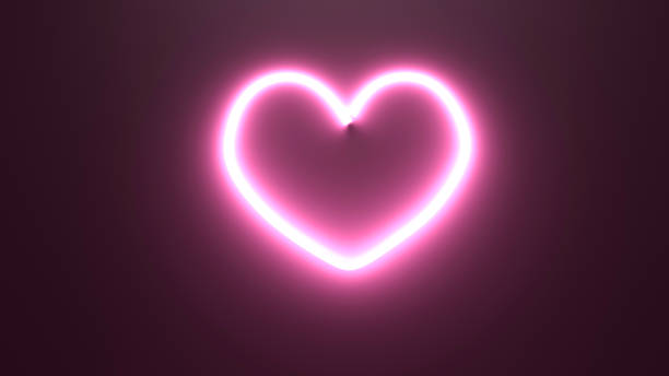 istock 3D render illustration neon heart light on the wall 1203509222