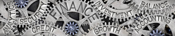 istock Metal Wheels with Finance Concept 1203510242