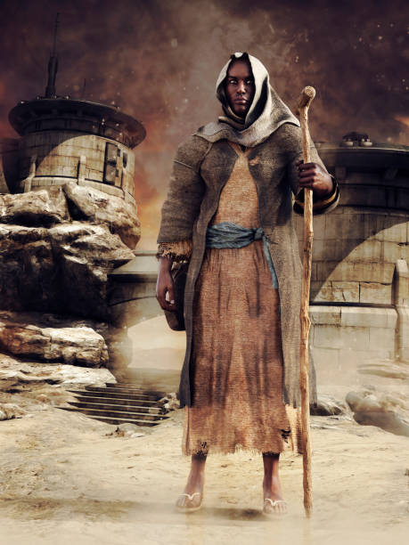 istock Wanderer among city ruins in the desert 1203510493