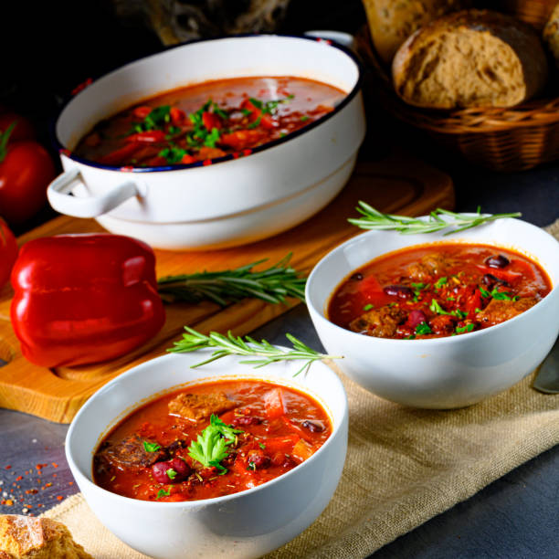 istock Spicy Mexican style beef with beans 1203512213