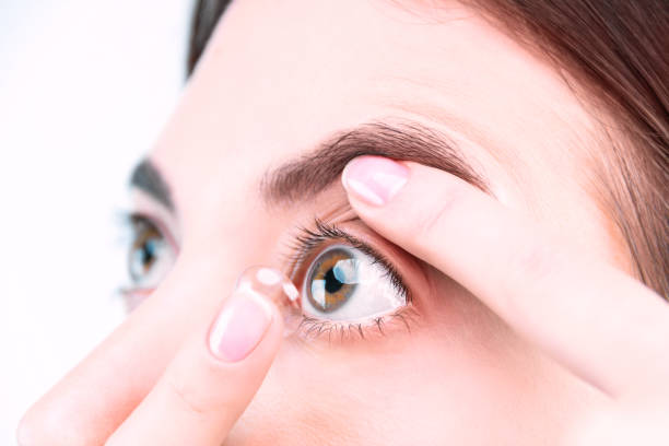 istock Daily care. Eye lenses 1203512544